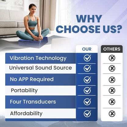 Vibroacoustic Therapy Meditation Cushion bundle with custom amplifier