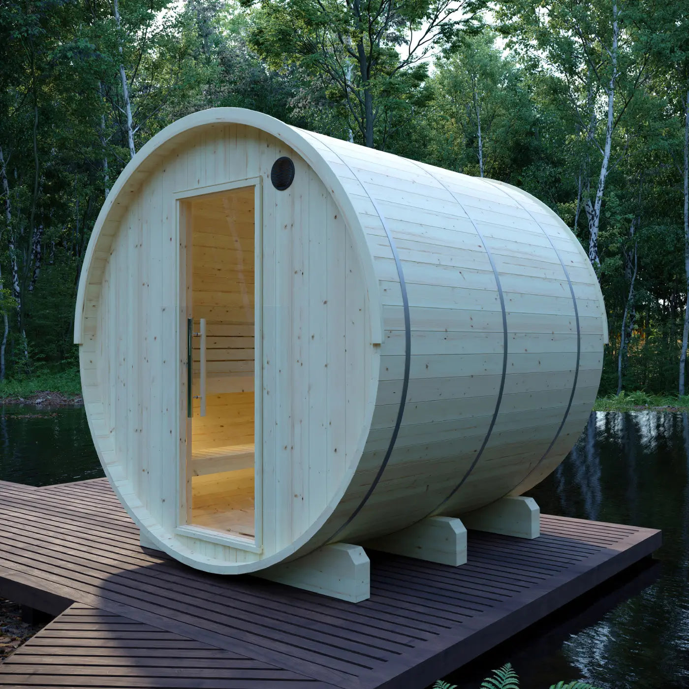 Tampere Finnish Barrel Sauna with WiFi Heater